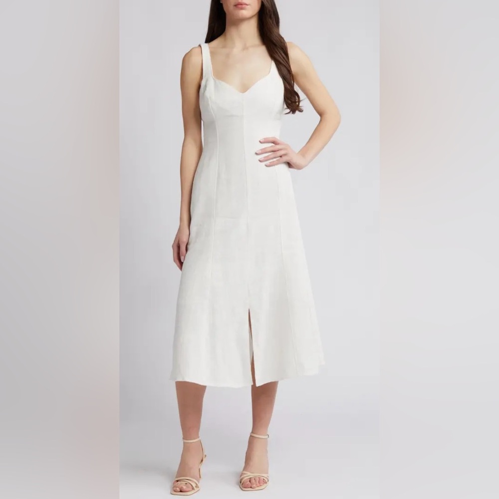 111.  Du Paradis Sleeveless Linen Midi Dress